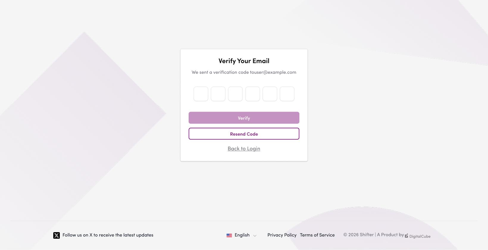 Screenshot: Once you have entered your account information, Shifter will send a confirmation email to your registered email address. Enter the…