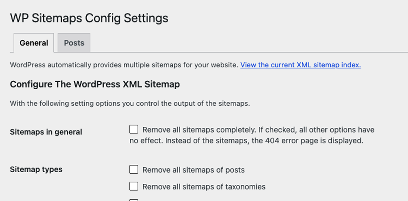 Screenshot: If there are any changes to make, configure them in the “General” tab