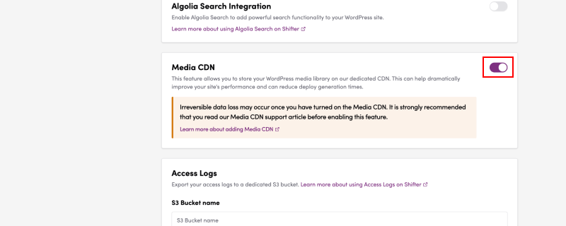 Screenshot: Click the “Cancel” button in the CDN Options section.