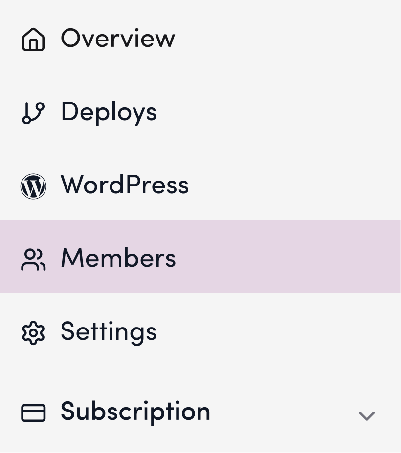 Screenshot: Click “Members”