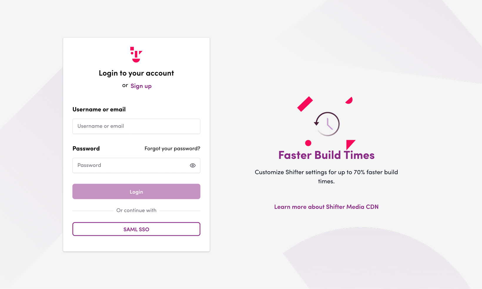 Screenshot: Enter your username or email address and your new password to log in.
